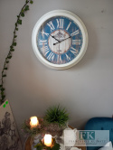 ZEGAR ŚCIENNY śred. 50 cm PRZESZKLONY METAL shabby prowansja VINTAGE ZEGAR ŚCIENNY śred. 50 cm PRZESZKLONY METAL shabby prowansja VINTAGE