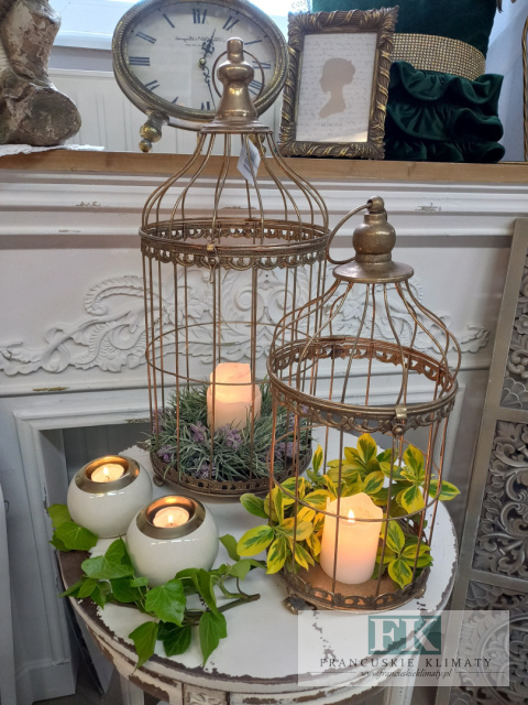 KLATKA METALOWA 48 CM , SHABBY