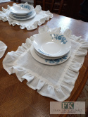 PODKŁADKI PODKŁADKA FALBANY 35X45 CM , serwetka , KREM MELANŻ , W STYLU FRANCUSKIM SHABBY PROWENSALSKIM