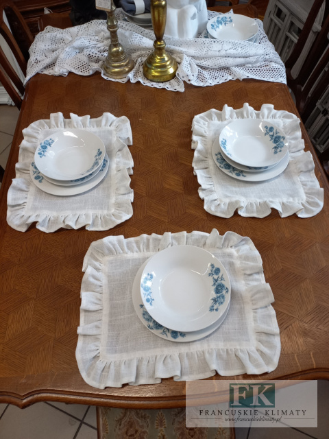 PODKŁADKI PODKŁADKA FALBANY 35X45 CM , serwetka , KREM MELANŻ , W STYLU FRANCUSKIM SHABBY PROWENSALSKIM