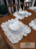 PODKŁADKI PODKŁADKA FALBANY 35X45 CM , serwetka , KREM MELANŻ , W STYLU FRANCUSKIM SHABBY PROWENSALSKIM