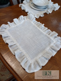 PODKŁADKI PODKŁADKA FALBANY 35X45 CM , serwetka , KREM MELANŻ , W STYLU FRANCUSKIM SHABBY PROWENSALSKIM