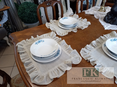 PODKŁADKI PODKŁADKA FALBANY 35X45 CM , BEŻ NATURA , W STYLU FRANCUSKIM ANGIELSKIM SHABBY PROWENSALSKIM