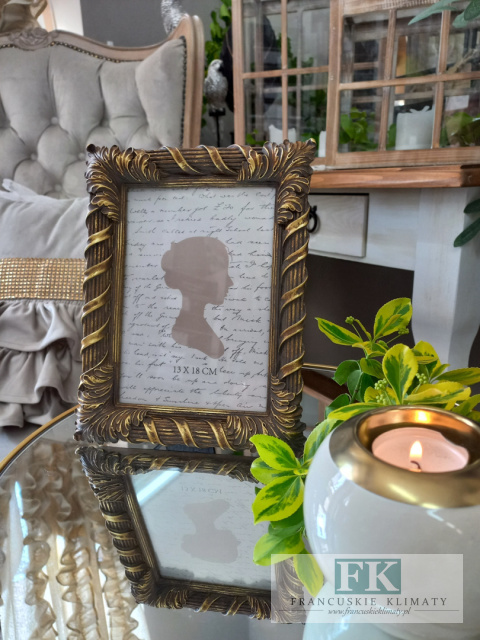 RAMKA NA ZDJĘCIE 22 CM , ZŁOTO