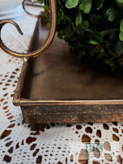 ,ETALOWA TACA Z RĄCZKĄ 41,5 CM