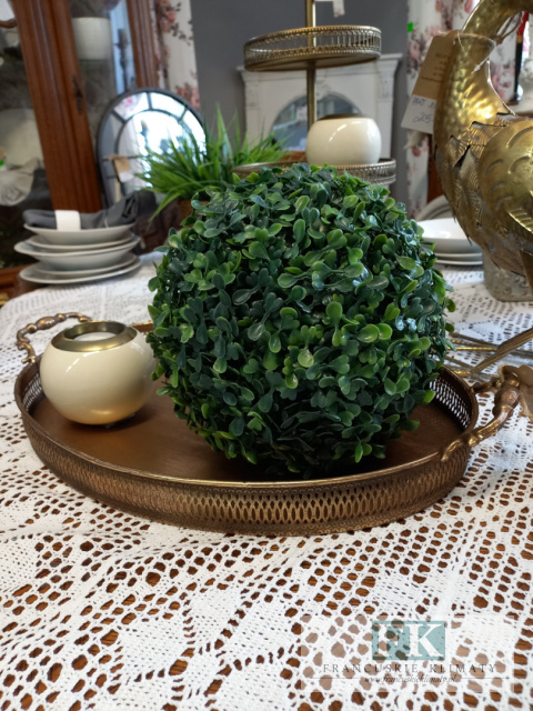 TACA Z RĄCZKAMI DEKORACYJNA 46 CM METAL