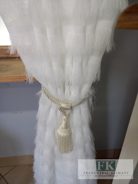 KOMPLET FIRANA / ZASŁONA FRĘDZLE 150/250 x 2 szale W STYLU BOHO, CHIC