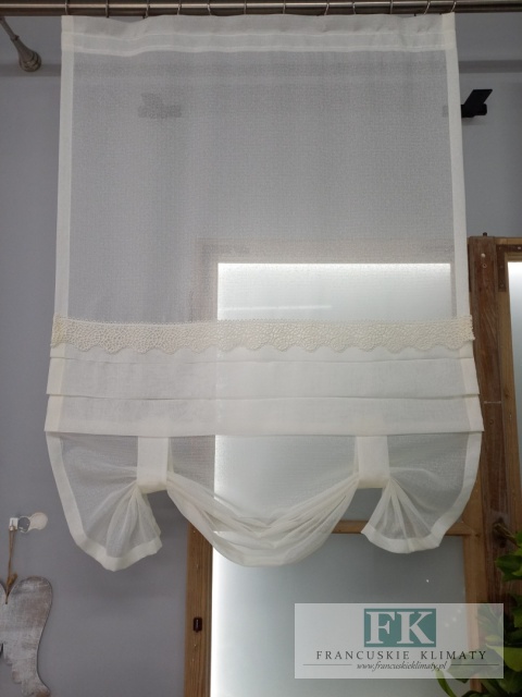 KPL , KOMPLET ROLETEK ROLETKA panel BATYST GIPIURA , shabby, vintage 80/100