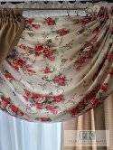KPL. KOMPLET ZASŁONY + LAMBREKIN KWIATY , PROWANSJA , SHABBY CHIC , VINTAGE