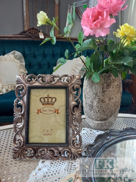 RAMKA NA ZDJECIE 26,5 CM MIEDZIANO ZŁATA ORANMENT