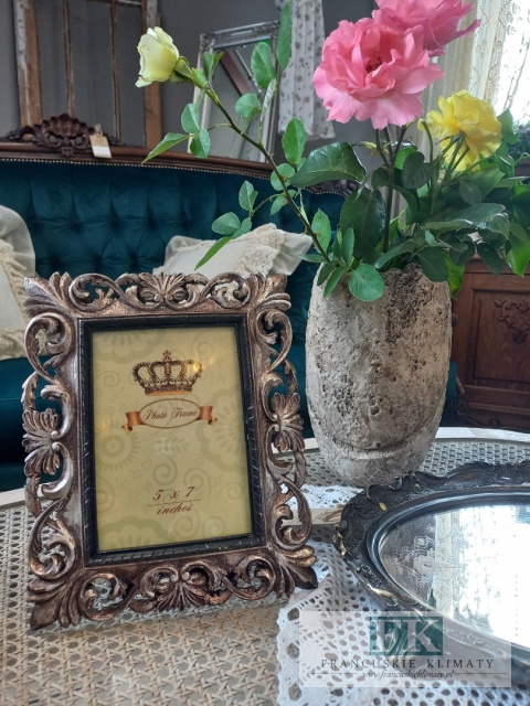 RAMKA NA ZDJECIE 26,5 CM MIEDZIANO ZŁATA ORANMENT